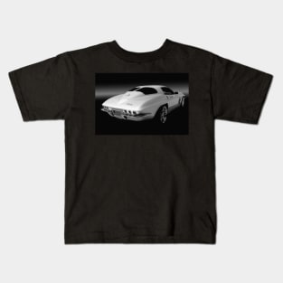 1963 Corvette Custom B/W Kids T-Shirt